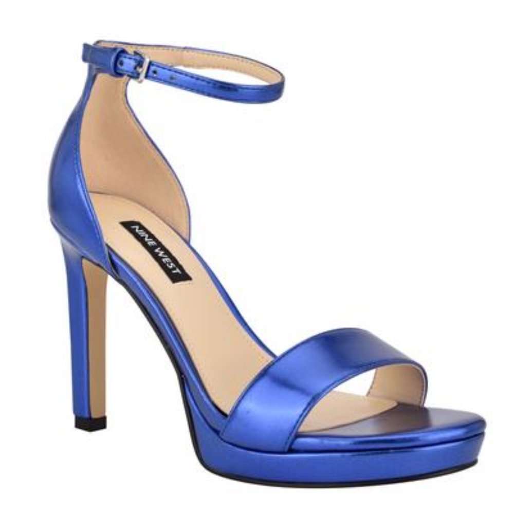 Nine West Blue Edyn Ankle Strap Sandals - Picture 2 of 6